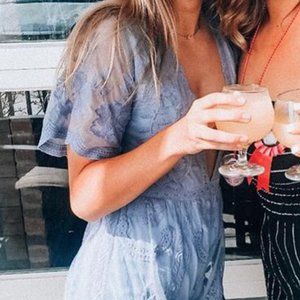 Blue lace romper